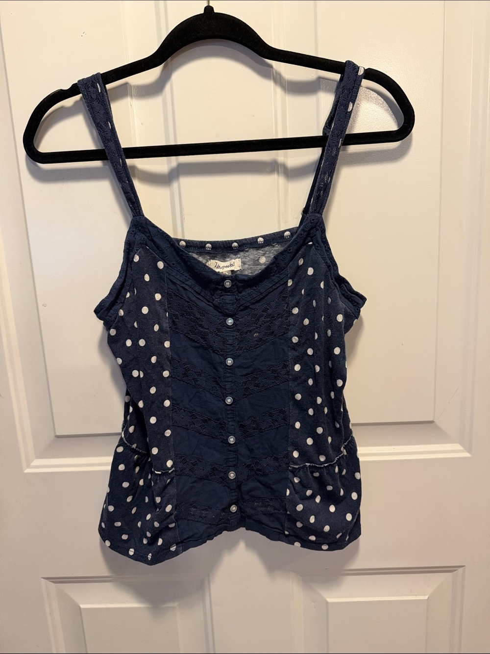 Aeropostale Navy Polka Dot Button-Front Cami